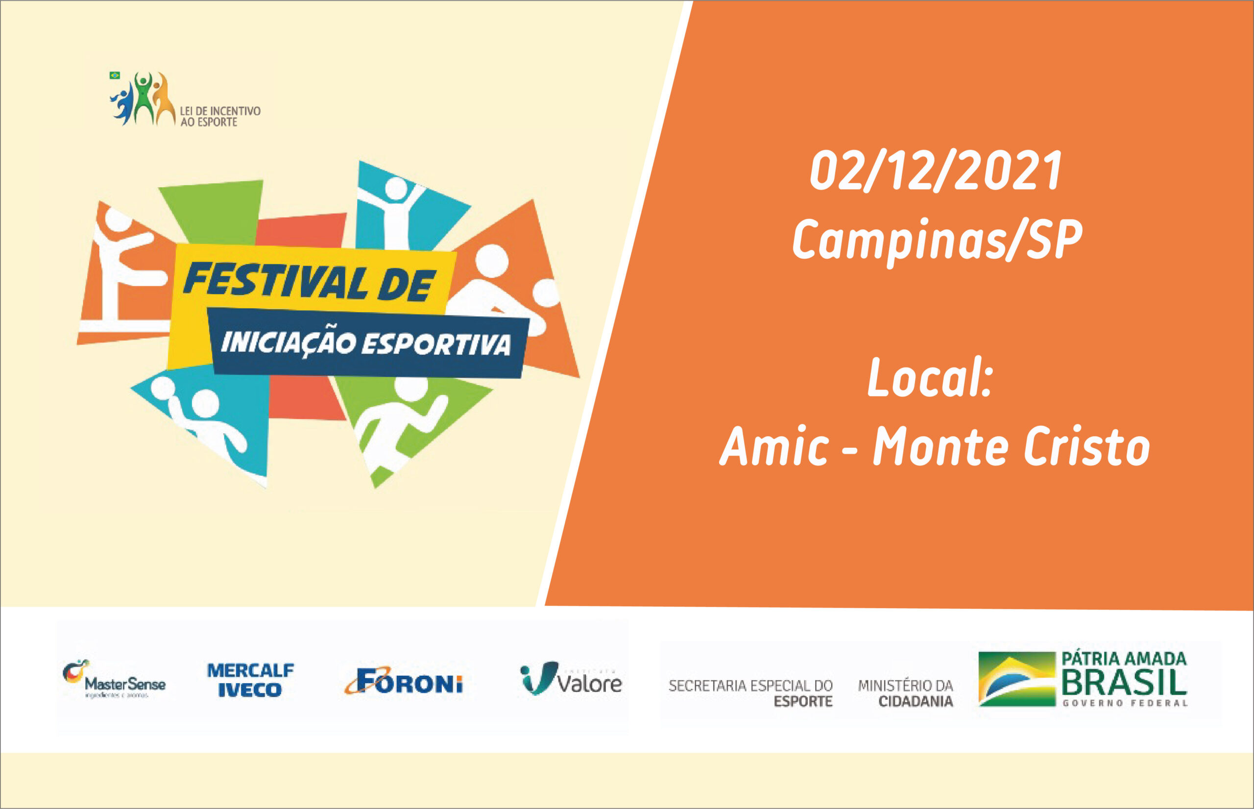Com incentivo da MasterSense, Mercalf e Foroni, Campinas/SP receberá o Festival de Iniciação Esportiva